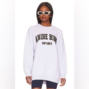 Anine Bing Tyler Heather Gray Sweatshirt Size Large
